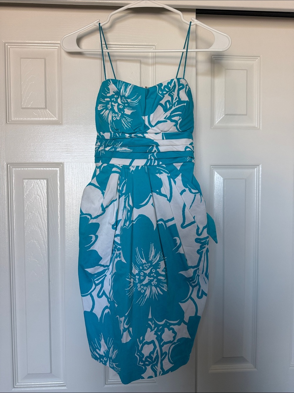 Turquoise Floral Strapless Sundress